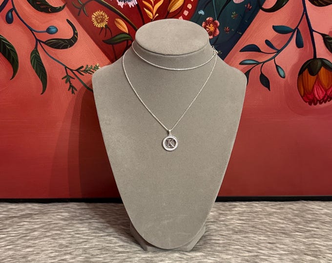 Necklace with letter K pendant