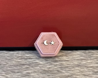 Moon and star earrings in 925 silver