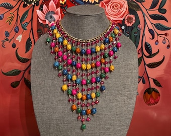 Barrel necklace and earring set