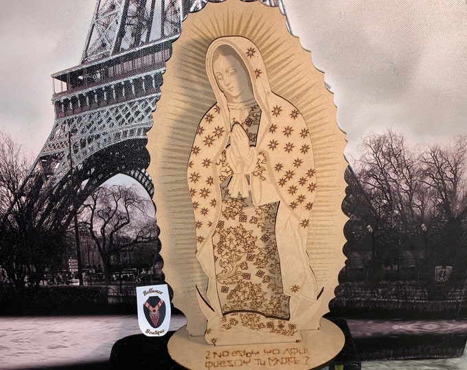 Virgin of Guadalupe carved in wood