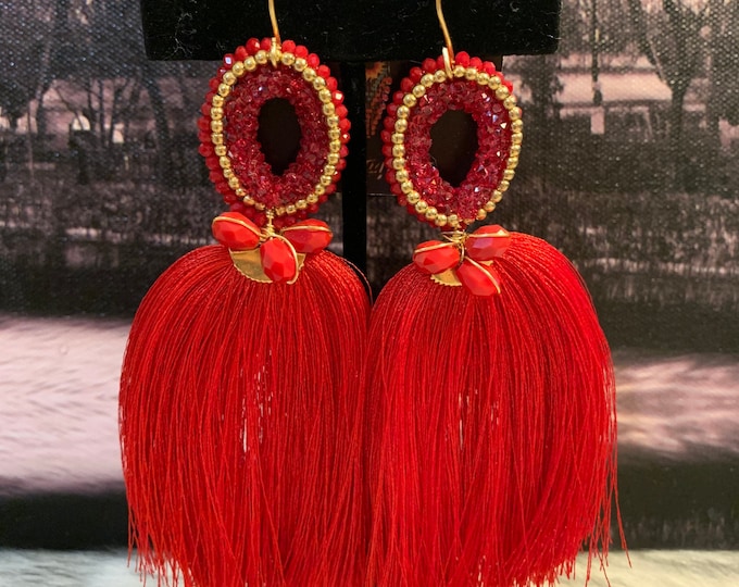 Handcrafted fan earrings
