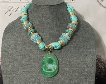 Agate necklace and earrings set