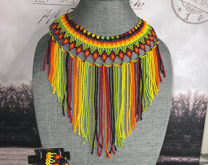 Aztec tradition necklace, earring, and bracelet set