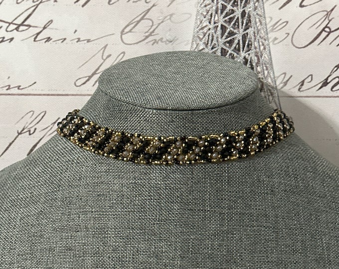 Crystal choker, earrings and bracelet set