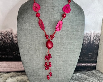 Organic necklace and earrings set