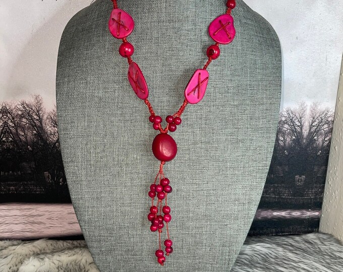 Organic necklace and earrings set