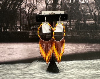 Huichol hoop earrings