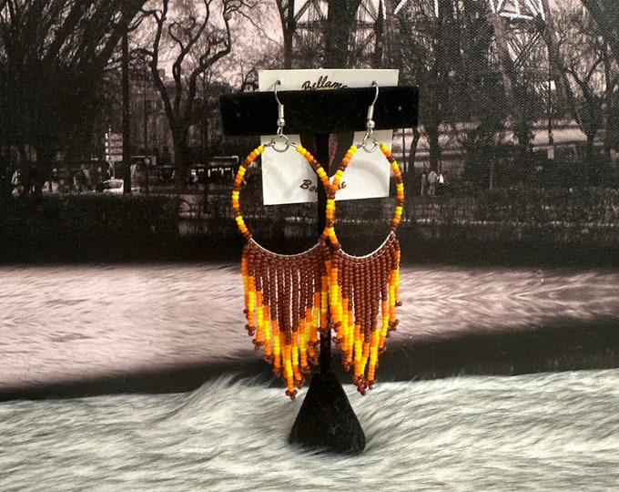 Huichol hoop earrings