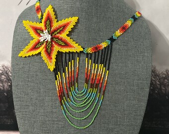 Necklace with bracelet and lily earrings set