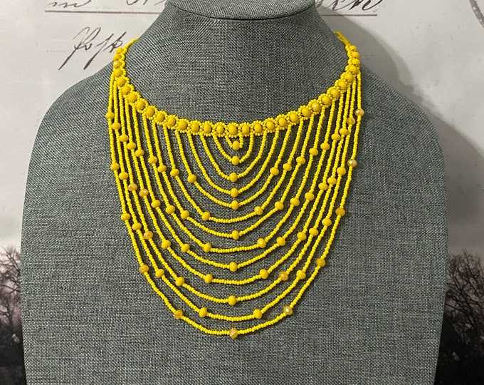 Crystal waterfall necklace, earrings and bracelet set