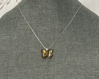 Amber Butterfly Necklace and Earrings Set
