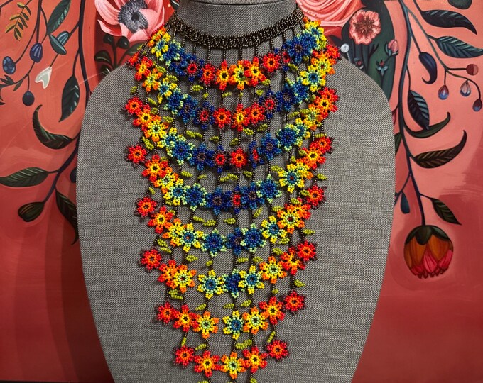 Flower waterfall necklace