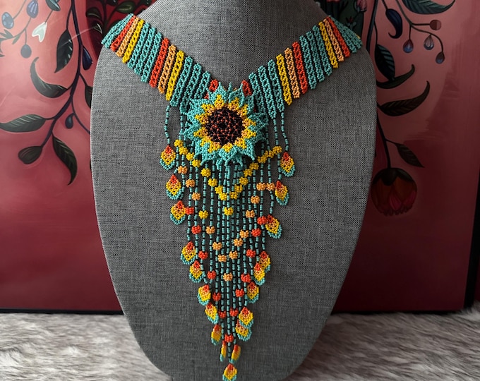Sunflower petal necklace