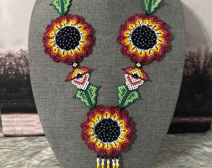 Maxi necklace 3 flowers with bracelet and earrings