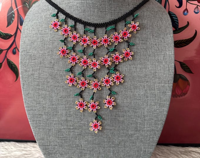 Mini flower waterfall necklace