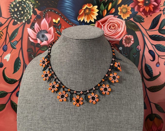 Rainbow choker with earrings and bracelet