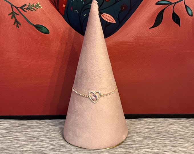 Adjustable Pink Heart Bracelet