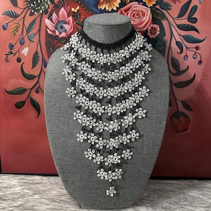 Flower cascade necklace