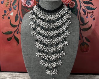 Flower cascade necklace