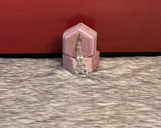 kitten heart earrings