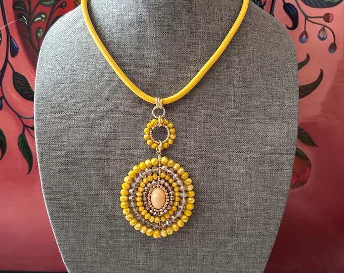 Crystal necklace and earring set