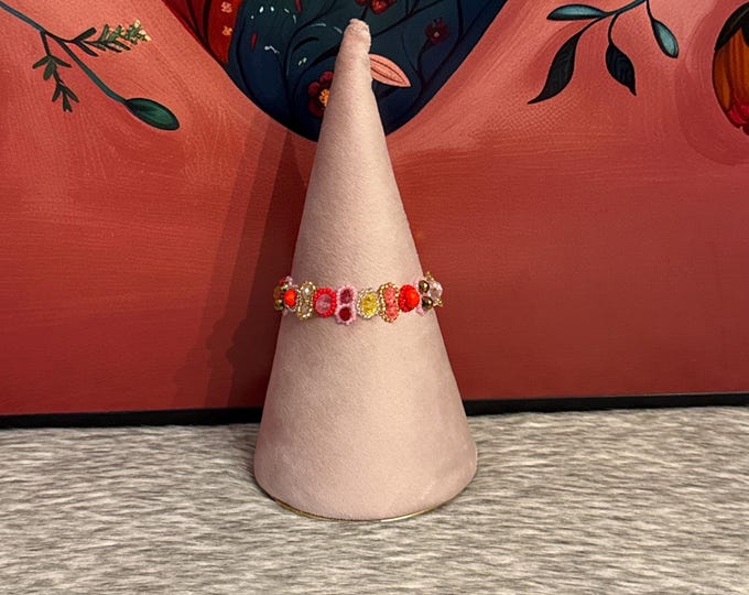 Beaded and crystal bracelet