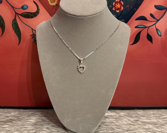 crystal heart choker necklace