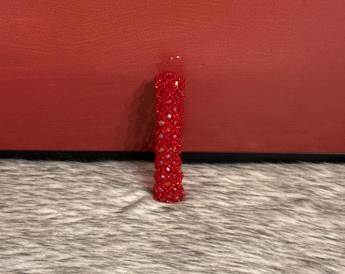 Braided crystal and bead bracelet