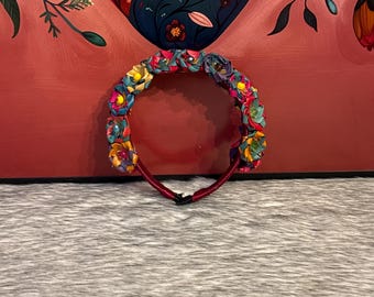 Handmade headband with palm flowers