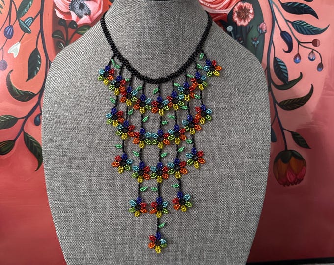 Mini flower cascade necklace