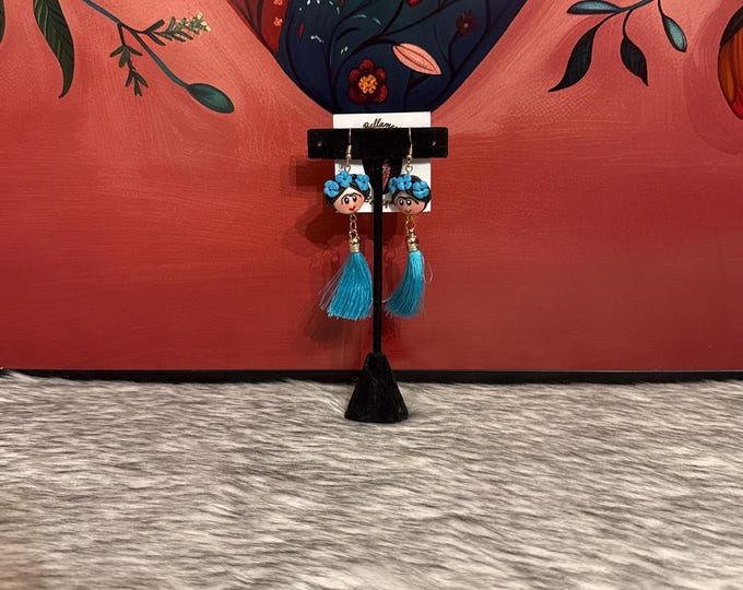 Frida Kahlo cold porcelain earrings