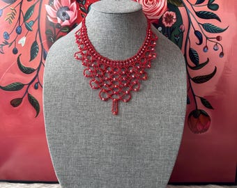 Crystal net necklace