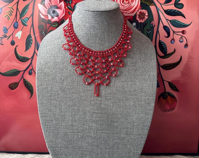 Crystal net necklace