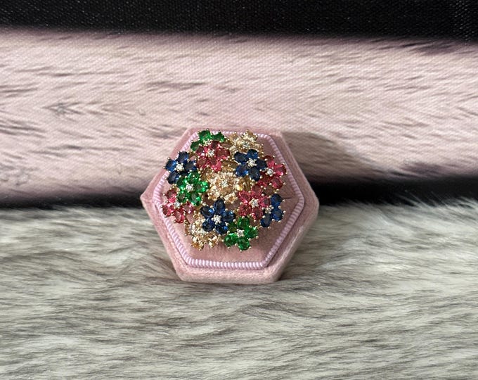 Multicolor Flower Ring size 6 and size 8