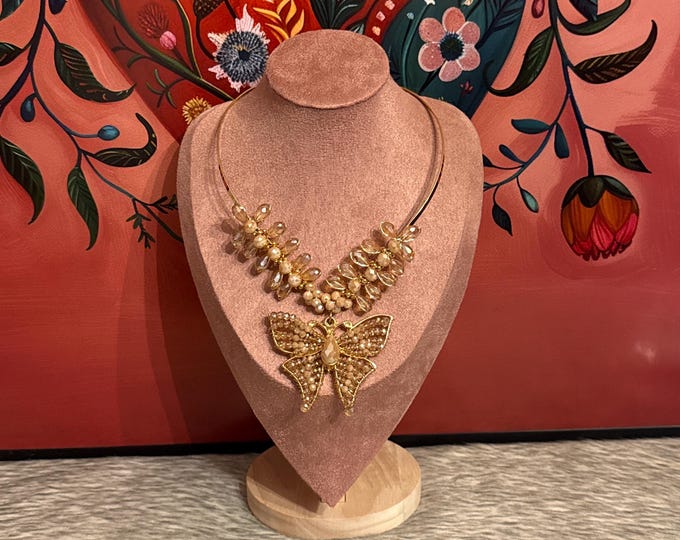 Crystal butterfly choker