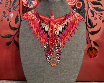 Handmade hummingbird necklace with earrings and bracelet