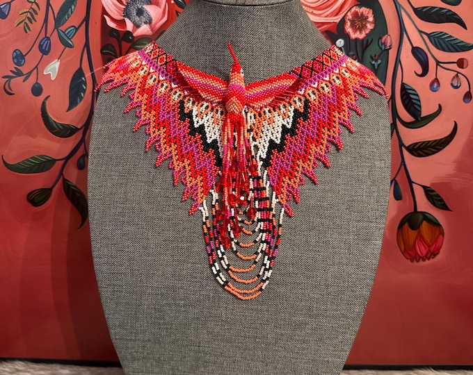 Handmade hummingbird necklace with earrings and bracelet