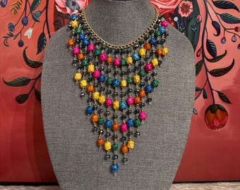 Barrel necklace and earring set