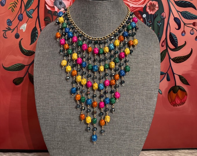 Barrel necklace and earring set