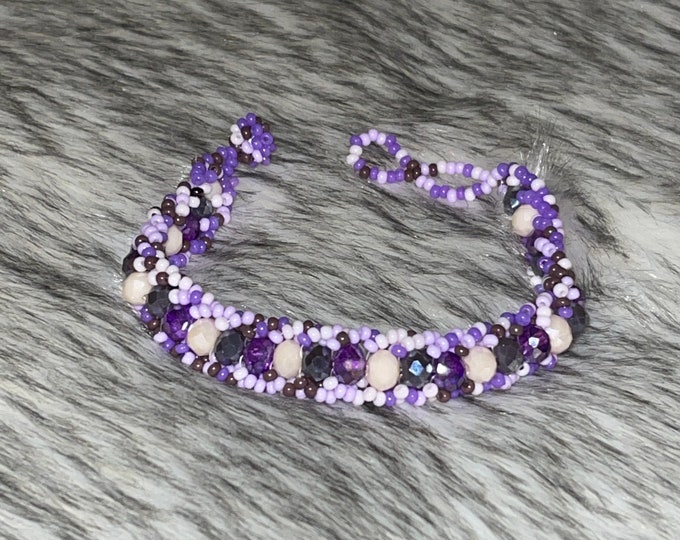 Huichol bracelet braided with crystals