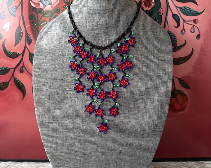 Mini flower waterfall necklace set with bracelet and earrings