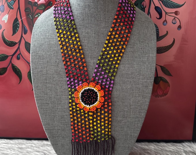 Long tie necklace set with earrings and bracelet