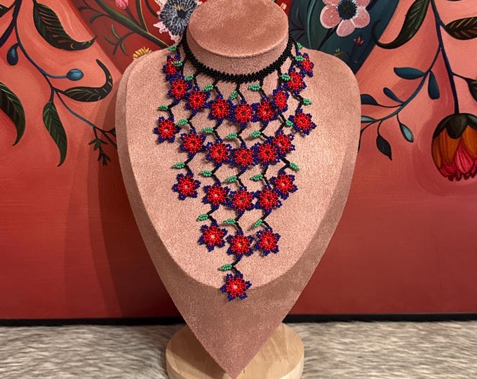 Mini flower waterfall necklace with earrings and bracelet