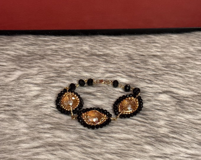 Crystal bracelet and earring set