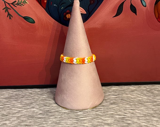 Huichol braided bracelet with crystals