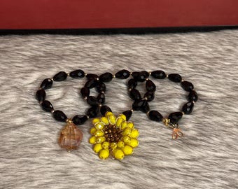 Crystal Sunflower Bracelet and Earring Set
