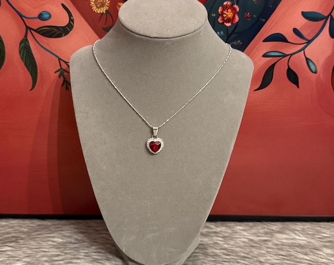 fire heart choker necklace