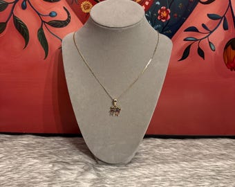 Necklace with girl and boy pendant