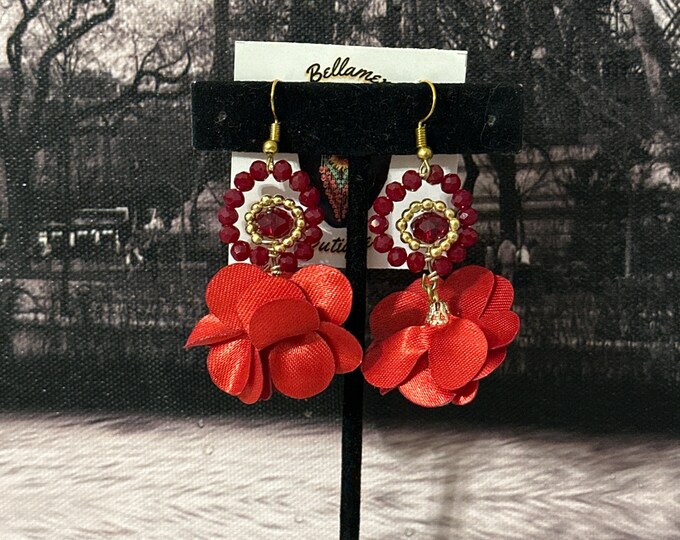 Crystal flower earrings