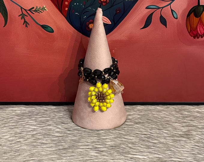 Crystal Sunflower Bracelet and Earring Set